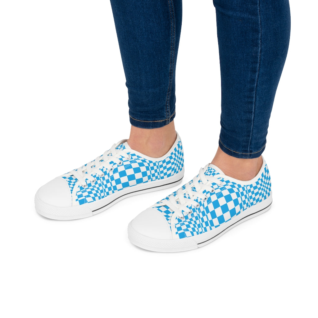 Chex Blue – Women's Low Top Sneakers